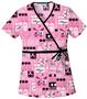 Cherokee Women's H.Q. Print Mock Wrap Scrub Tops