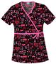 Cherokee Women's H.Q. Print Mock Wrap Scrub Tops