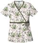 Cherokee H.Q. Precious Pandas Mock Wrap Scrub Tops