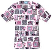 Cherokee Women's H.Q. Print Scoop Neck Scrub Tops