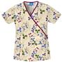 Cherokee Women's H.Q. Print Mock Wrap Scrub Tops