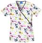 Cherokee Women's H.Q. Print Mock Wrap Scrub Tops