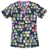 Cherokee Women's H.Q. Print Mock Wrap Scrub Tops