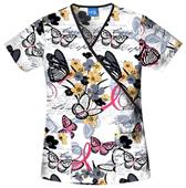 Cherokee Women's H.Q. Print Mock Wrap Scrub Tops
