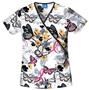 Cherokee Women's H.Q. Print Mock Wrap Scrub Tops