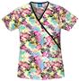 Cherokee Women's H.Q. Print Mock Wrap Scrub Tops