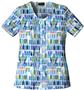 Cherokee Women's Basic Print V-Neck Scrub Tops