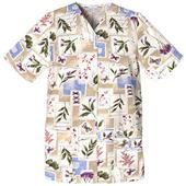 Cherokee Women's Basic Print Snap Front Scrub Top