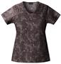 Cherokee Women's Basic Print V-Neck Scrub Tops