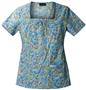 Cherokee Women's Basic Print Square Neck Scrub Top