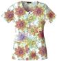 Cherokee Women's Basic Print V-Neck Scrub Tops