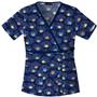 Cherokee Women's Basic Print Mock Wrap Scrub Tops