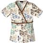 Cherokee Women's Basic Print Mock Wrap Scrub Tops
