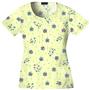 Cherokee Women's Basic Print Round Neck Scrub Tops