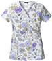 Cherokee Women's Basic Print Mock Wrap Scrub Tops