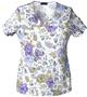 Cherokee Women's Basic Print V-Neck Scrub Tops