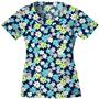 Cherokee Women's Basic Print Round Neck Scrub Tops
