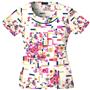 Cherokee Women's Basic Print Round Neck Scrub Tops