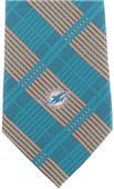 Eagles Wings NFL Miami Dolphins Woven Plaid Tie