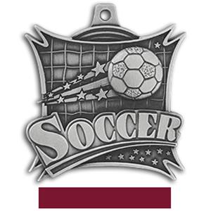 SILVER MEDAL/MAROON RIBBON