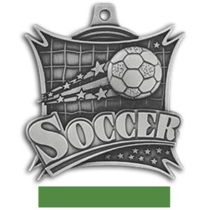 SILVER MEDAL/GREEN RIBBON