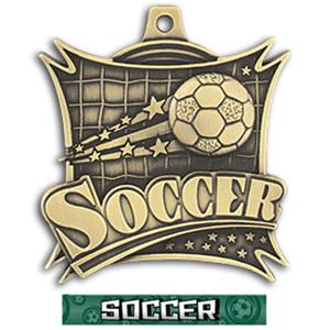 GOLD MEDAL/GRAPHX  SOCCER RIBBON