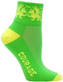 Red Lion Dragon-Courage 1/4" Neon Crew Sock Red Lion Dragon-Courage 1/4" Neon Crew Sock