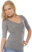 Royal Apparel Womens Deep V-neck 1/2 Sleeve