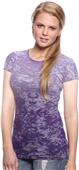 Royal Apparel Womens Sheer Burnout Dip Dye Tee