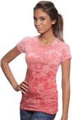 Royal Apparel Womens Sheer Burnout Dip Dye Tee