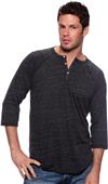 Royal Apparel Mens Triblend 3/4 Sleeve Henley Royal Apparel Mens Triblend 3/4 Sleeve Henley