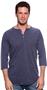 Royal Apparel Mens Triblend 3/4 Sleeve Henley