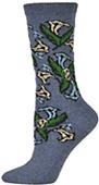 E. G. Smith Recycled Trumpet Vine Floral Crew Sock E. G. Smith Recycled Trumpet Vine Floral Crew Sock