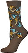 E. G. Smith Recycled Trumpet Vine Floral Crew Sock E. G. Smith Recycled Trumpet Vine Floral Crew Sock