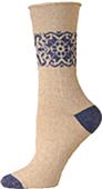 E. G. Smith Womens Hemp Placed Pattern Crew Socks
