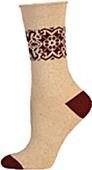 E. G. Smith Womens Hemp Placed Pattern Crew Socks