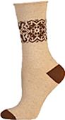 E. G. Smith Womens Hemp Placed Pattern Crew Socks