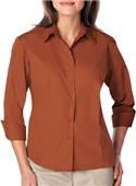 Blue Generation Ladies 3/4 Sleeve Poplin Shirt Blue Generation Ladies 3/4 Sleeve Poplin Shirt