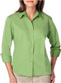 Blue Generation Ladies 3/4 Sleeve Poplin Shirt Blue Generation Ladies 3/4 Sleeve Poplin Shirt