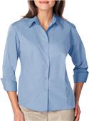 Blue Generation Ladies 3/4 Sleeve Poplin Shirt Blue Generation Ladies 3/4 Sleeve Poplin Shirt