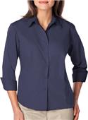 Blue Generation Ladies 3/4 Sleeve Poplin Shirt Blue Generation Ladies 3/4 Sleeve Poplin Shirt