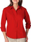Blue Generation Ladies 3/4 Sleeve Poplin Shirt Blue Generation Ladies 3/4 Sleeve Poplin Shirt