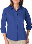 Blue Generation Ladies 3/4 Sleeve Poplin Shirt Blue Generation Ladies 3/4 Sleeve Poplin Shirt