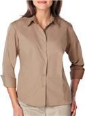 Blue Generation Ladies 3/4 Sleeve Poplin Shirt Blue Generation Ladies 3/4 Sleeve Poplin Shirt