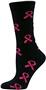Nouvella Womens Pink Ribbon Crew Socks