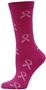 Nouvella Womens Pink Ribbon Crew Socks