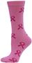 Nouvella Womens Pink Ribbon Crew Socks