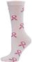 Nouvella Womens Pink Ribbon Crew Socks