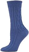 Nouvella Womens Textured Cuff Cable Crew Socks