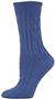 Nouvella Womens Textured Cuff Cable Crew Socks